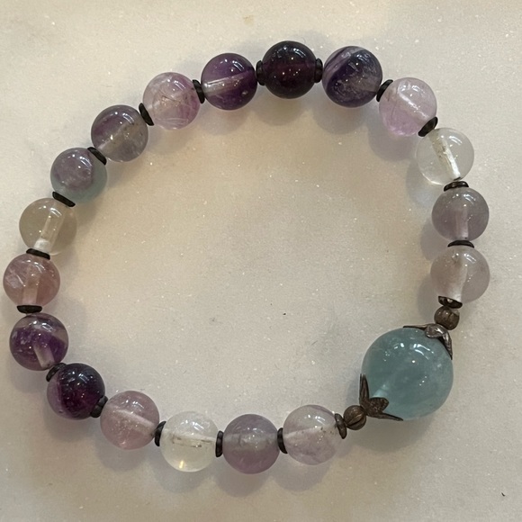 Fluorite Bead Bracelet - Picture 1 of 2